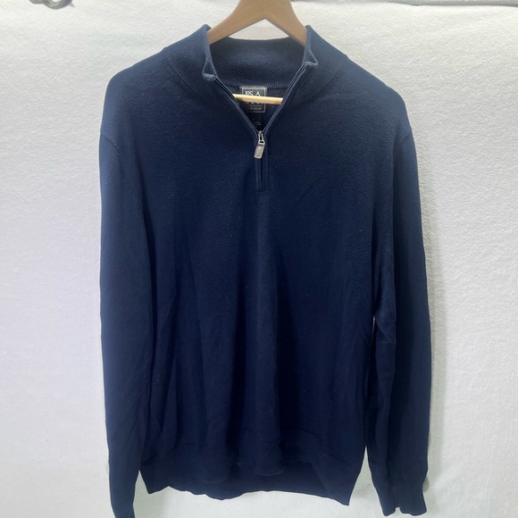 Jos. A Banks Traveler 100% Pima Cotton 1/4 Zip Shirt Mens M Navy soft Light 1861 - Picture 1 of 6
